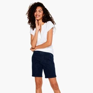 Nic and Zoe 9" ALL DAY DENIM SHORT size S, dark blue denim “Atlas”.
